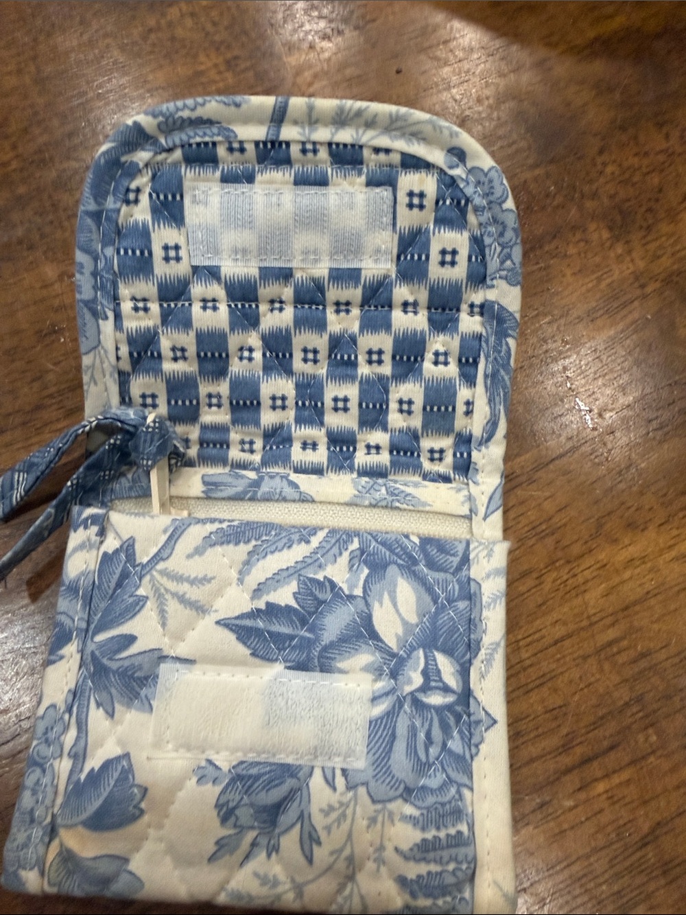 Vera Bradley Blue Floral Quilted Wallet - Picture 2 of 5